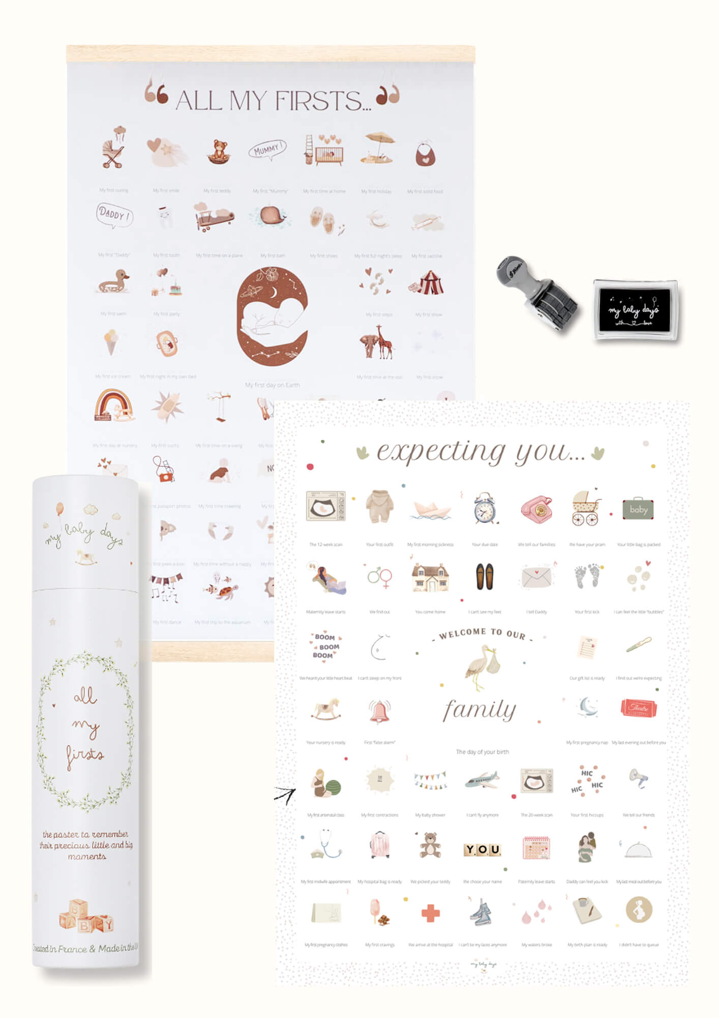 DUO 'Karma' BUNDLE - All My Firsts 'Karma' Print + 'Expecting You' Pregnancy Print