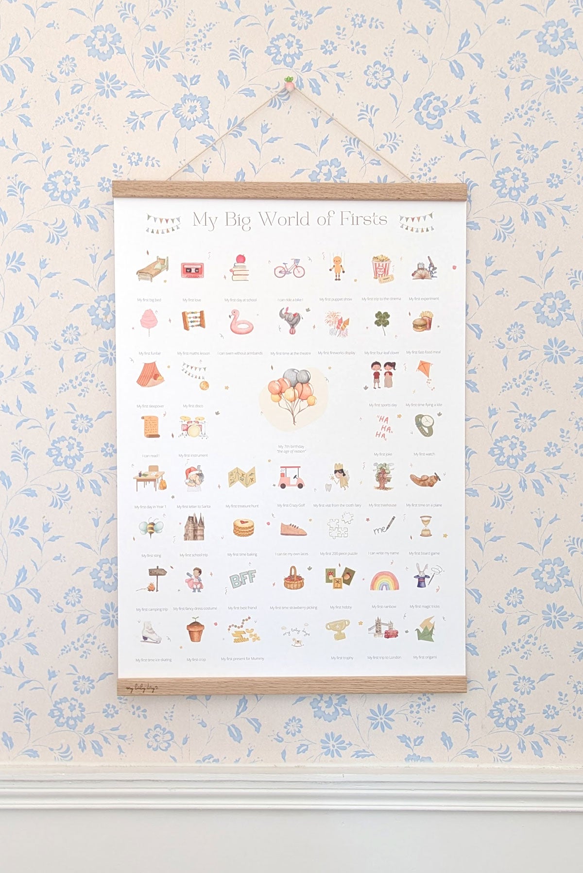 X-Large TRIO 'Balloon' Bundle - All My First 'Balloon' Print + 'Expecting You' Pregnancy Print + 'My Big World of Firsts' Print