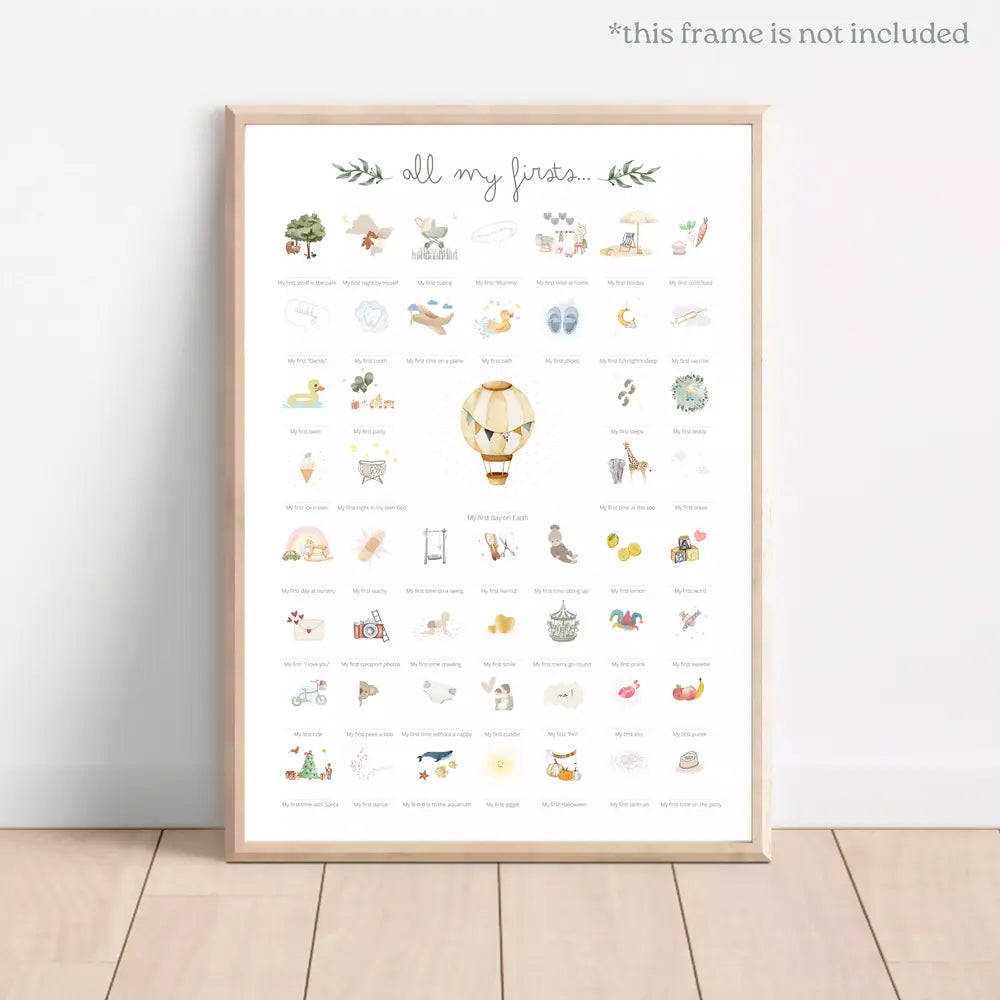 Milestone print for all the baby's firsts - Balloon