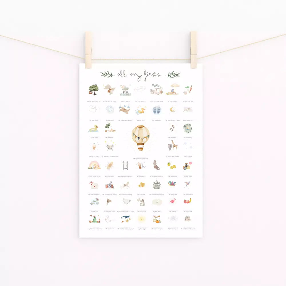 Milestone print for all the baby's firsts - Balloon