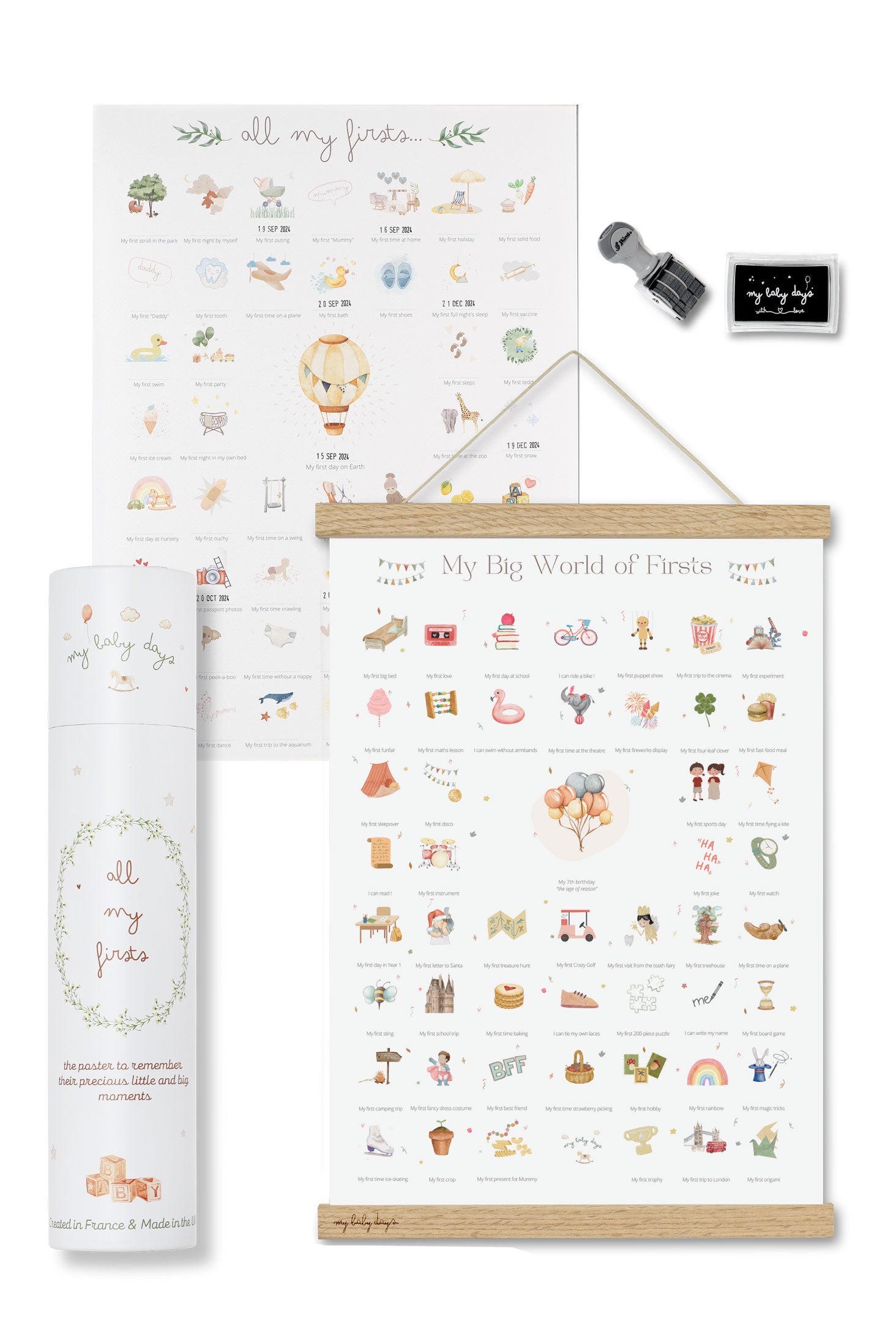 DUO 'Balloon' BUNDLE - All My Firsts 'Balloon' Print + 'My Big World of Firsts' Print