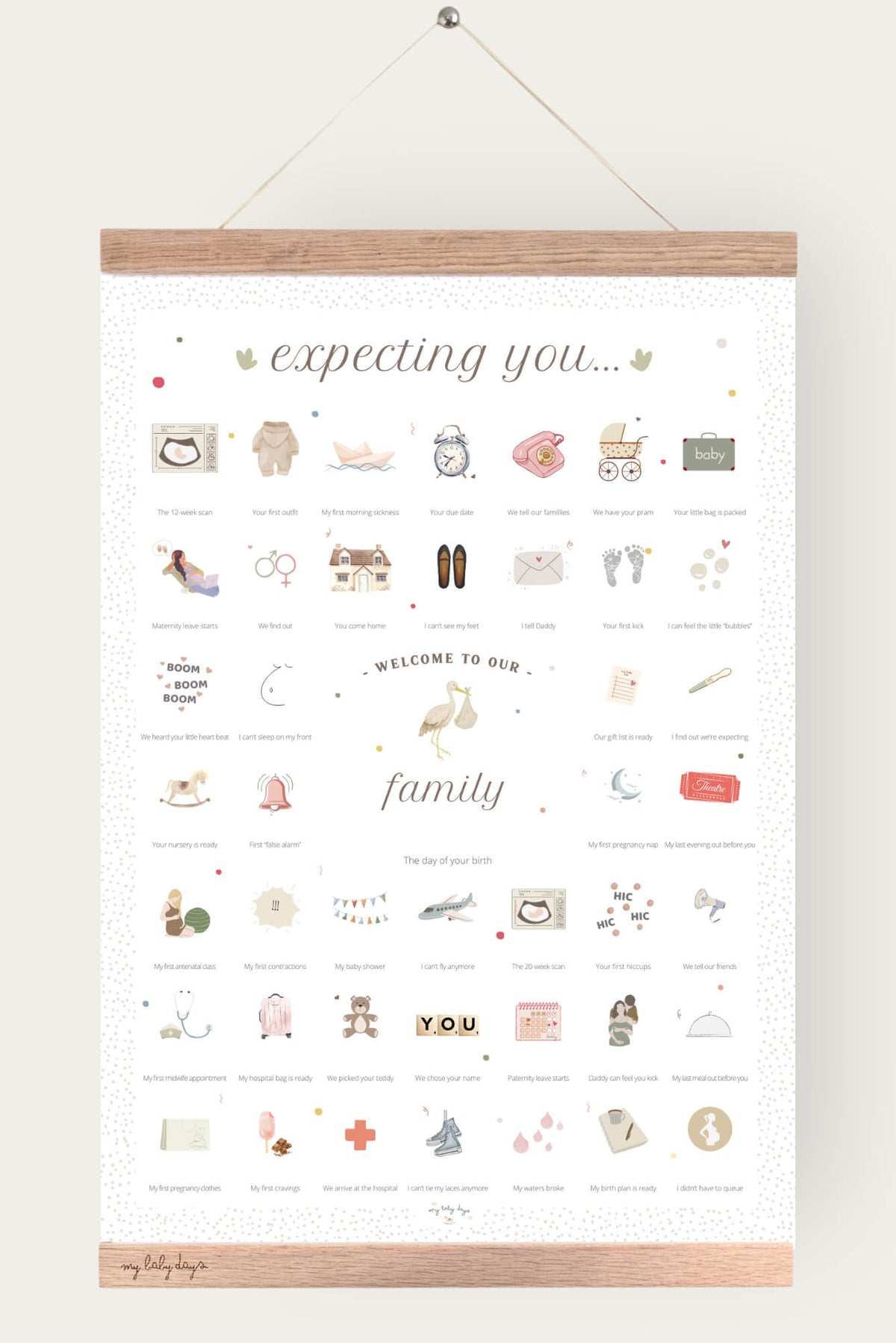 'expecting you' pregnancy print by My Baby Days
