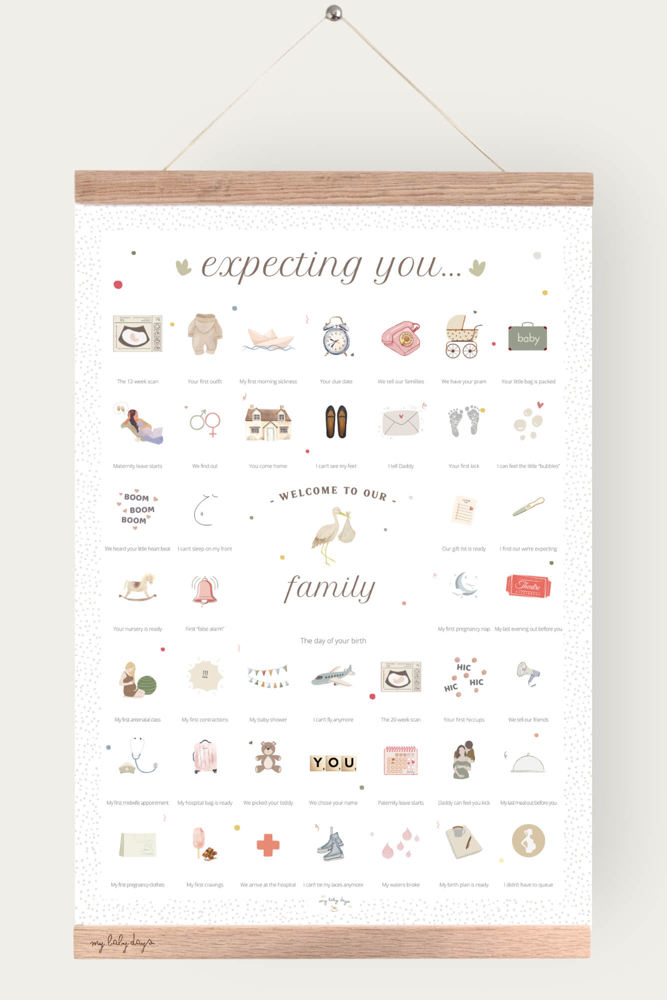 'expecting you' pregnancy print by My Baby Days