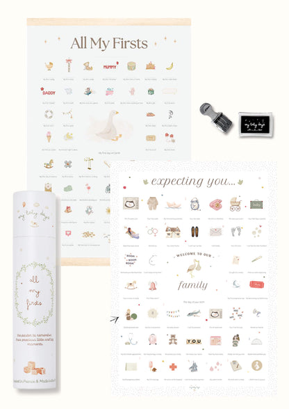 DUO 'Goose' BUNDLE - All My Firsts 'Goose' Print + 'Expecting You' Pregnancy Print