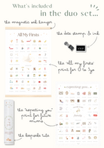 All My Firsts goose print + Expecting You pregnancy print bundle
