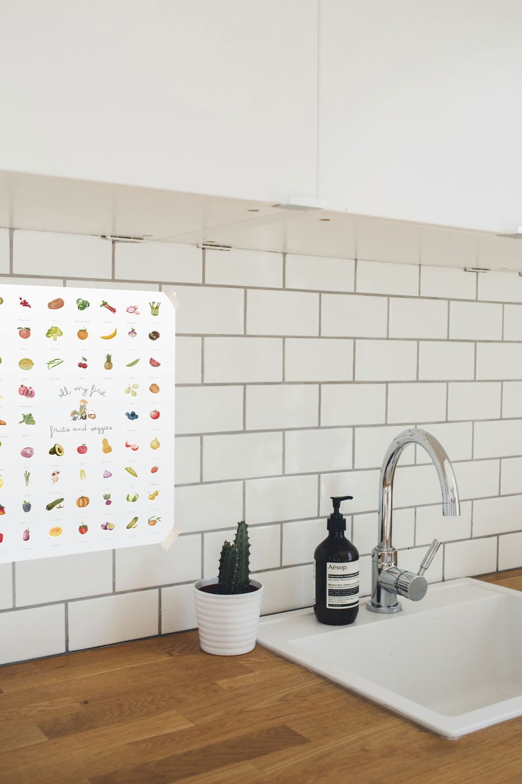 weaning print on kitchen
