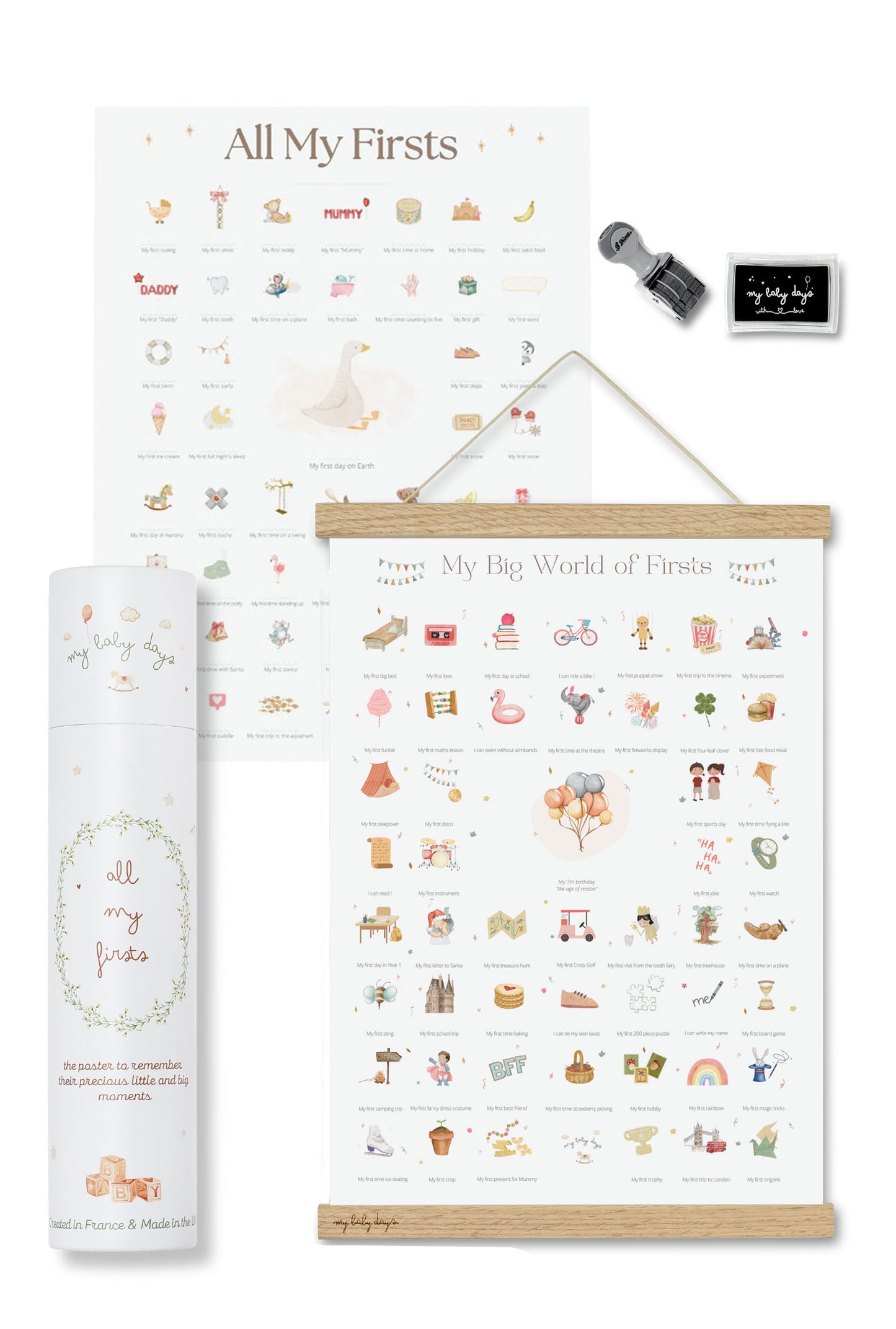 X-Large DUO 'Goose' BUNDLE - All My Firsts 'Goose' Print + 'My Big World of Firsts' Print